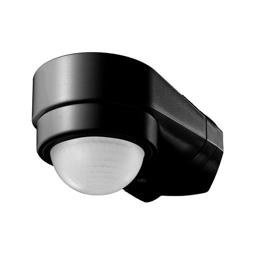 Sensor voor huishoek, zwart, bewegingssensor - verstelbaar, hoekmontage, IP65 (max: 600W LED)