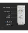 60W plafondventilator - LED, lichtbord, RF-bediening, 5 bladen, AC motor