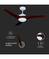 35W LED Plafondventilator - RF Bediening, 3 Bladen, DC Motor, Bruin