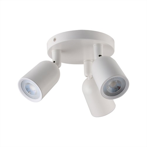 3x GU10 Wand/plafondspot - Rond, wit, IP20 binnen, zonder lichtbron