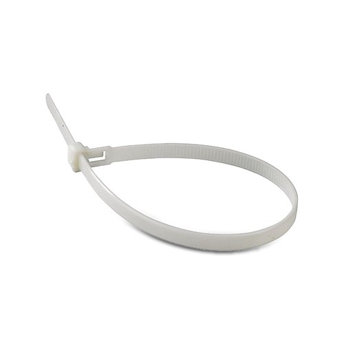 100x Tie-wraps / Kabelbinders - 3,5 x 200 mm, Wit, 100 st.