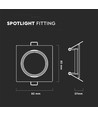 2 st. Vierkante GU10 inbouwspot - Wit, Gat: 70x70 mm, zonder lichtbron