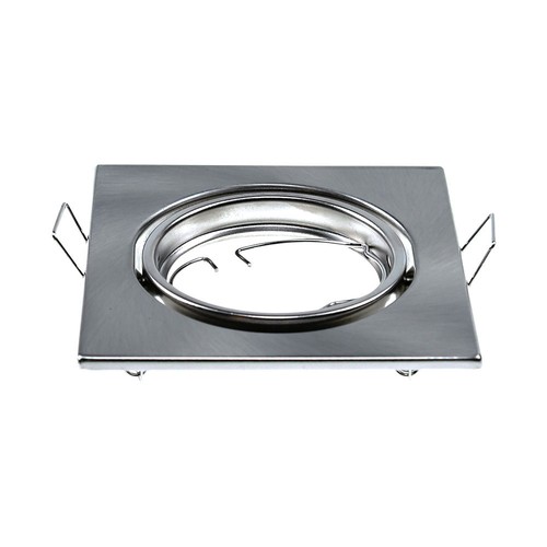 GU10 inbouwspot, vierkant - Satijn nikkel, IP20, 2-pack