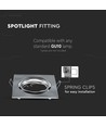 GU10 inbouwspot, vierkant - Satijn nikkel, IP20, 2-pack