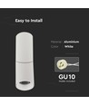GU10 opbouwspot - Wit, Ø5,95cm, hoogte 19,7cm, IP20 binnenshuis, zonder lichtbron