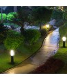 45cm tuinlamp van roestvrij staal - Grijs, E27 fitting, IP44 buiten, bolderkar