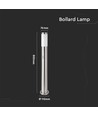 80cm tuinlamp met sensor - E27 fitting, roestvrij staal, IP44, max 60W