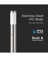 80cm tuinlamp met sensor - E27 fitting, roestvrij staal, IP44, max 60W