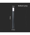 V-Tac Grijze tuinlamp, roestvrij - 110 cm, IP44 buiten, E27 fitting, zonder lichtbron