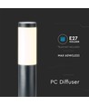 V-Tac Grijze tuinlamp, roestvrij - 110 cm, IP44 buiten, E27 fitting, zonder lichtbron