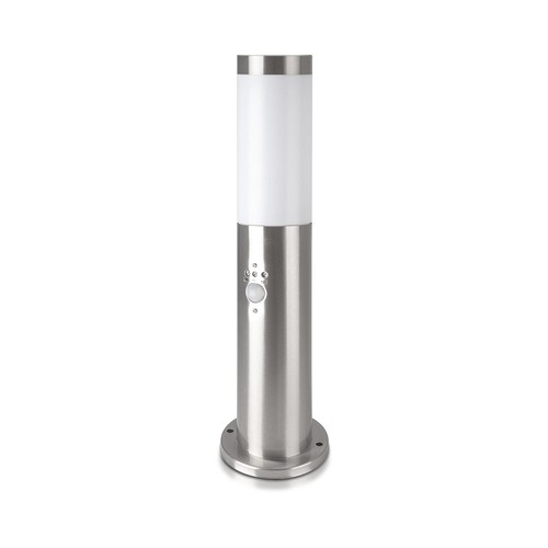 45cm tuinlamp van roestvrij staal - Satijn nikkel, E27 fitting, IP44 buiten, zonder lichtbron