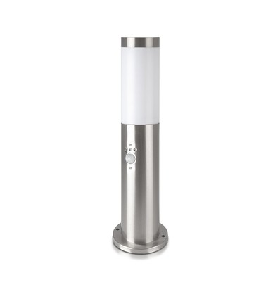 45cm tuinlamp van roestvrij staal - Satijn nikkel, E27 fitting, IP44 buiten, zonder lichtbron