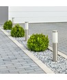 45cm tuinlamp van roestvrij staal - Satijn nikkel, E27 fitting, IP44 buiten, zonder lichtbron