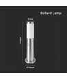 45cm tuinlamp van roestvrij staal - Satijn nikkel, E27 fitting, IP44 buiten, zonder lichtbron