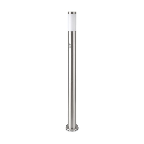 110cm tuinlamp met PIR sensor - Roestvrij staal, E27 fitting, IP44 buiten, satijn nikkel afwerking
