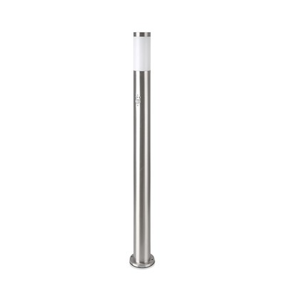 110cm tuinlamp met PIR sensor - Roestvrij staal, E27 fitting, IP44 buiten, satijn nikkel afwerking