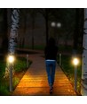 110cm tuinlamp met PIR sensor - Roestvrij staal, E27 fitting, IP44 buiten, satijn nikkel afwerking