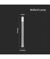 110cm tuinlamp met PIR sensor - Roestvrij staal, E27 fitting, IP44 buiten, satijn nikkel afwerking