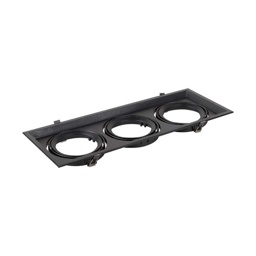 Drievoudige AR111 inbouwspot - Zwart, aluminium, 47,5x17,4 cm, zonder lichtbron