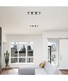 Drievoudige AR111 inbouwspot - Zwart, aluminium, 47,5x17,4 cm, zonder lichtbron