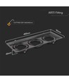 Drievoudige AR111 inbouwspot - Zwart, aluminium, 47,5x17,4 cm, zonder lichtbron