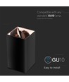 GU10 opbouwspot, vierkant - Zwart en rose goud, aluminium, IP20, zonder lichtbron