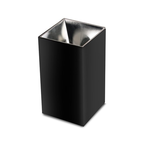 GU10 vierkante opbouwspot - Zwart/chroom, aluminium, IP20, zonder lichtbron