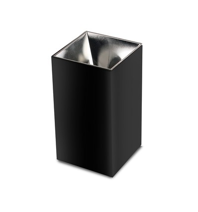 GU10 vierkante opbouwspot - Zwart/chroom, aluminium, IP20, zonder lichtbron
