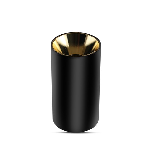 GU10 opbouwspot - Zwart/Goud, rond, aluminium, Ø8x14cm, zonder lichtbron