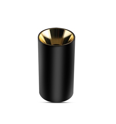 GU10 opbouwspot - Zwart/Goud, rond, aluminium, Ø8x14cm, zonder lichtbron