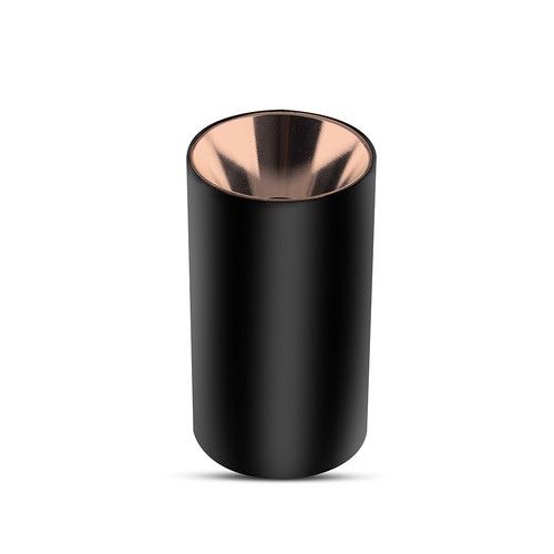 GU10 opbouwspot, rond - Zwart en rose goud, aluminium, max 35W, zonder lichtbron