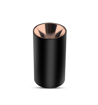 GU10 opbouwspot, rond - Zwart en rose goud, aluminium, max 35W, zonder lichtbron