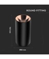 GU10 opbouwspot, rond - Zwart en rose goud, aluminium, max 35W, zonder lichtbron