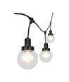 3m LED lichtsnoer met 6 lampen - Ø15cm lampen, E27 fitting, IP65 outdoor, mat zwart, koppelbaar
