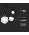 3m LED lichtsnoer met 6 lampen - Ø15cm lampen, E27 fitting, IP65 outdoor, mat zwart, koppelbaar