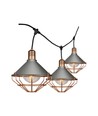 3m LED lichtsnoer met 6x E27 fittingen - Rose goud, IP65, koppelbaar, binnen / buiten