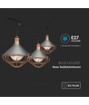 3m LED lichtsnoer met 6x E27 fittingen - Rose goud, IP65, koppelbaar, binnen / buiten