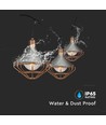 3m LED lichtsnoer met 6x E27 fittingen - Rose goud, IP65, koppelbaar, binnen / buiten