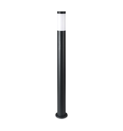 110cm tuinlamp in zwart roestvrij staal - E27 fitting, IP44, 360 graden licht, zonder lichtbron