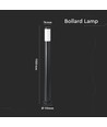 110cm tuinlamp in zwart roestvrij staal - E27 fitting, IP44, 360 graden licht, zonder lichtbron