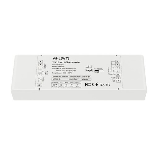 LEDlife rWave universele 5-in-1 stripcontroller - Tuya Smart/Smart Life, RGB/W, CCT, enkel kleur