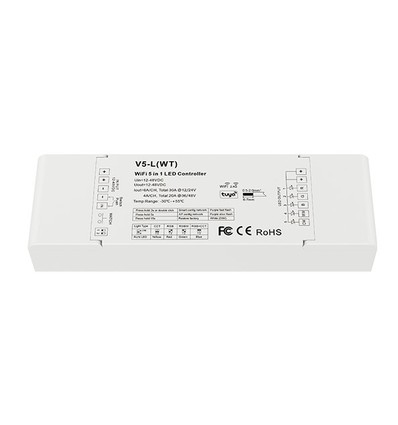 LEDlife rWave universele 5-in-1 stripcontroller - Tuya Smart/Smart Life, RGB/W, CCT, enkel kleur