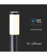 110cm tuinlamp in zwart roestvrij staal - E27 fitting, IP44, 360 graden licht, zonder lichtbron