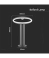 9W tuinlamp bolderarmatuur met kap - IP54, donkergrijs, 3000K, incl. lichtbron