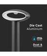 9W tuinlamp bolderarmatuur met kap - IP54, donkergrijs, 3000K, incl. lichtbron