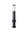 Paaltje lamp - 60 cm, PIR-sensor, Fitting, Roestvrij staal, IP44, Zwart