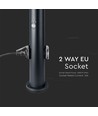 Paaltje lamp - 60 cm, PIR-sensor, Fitting, Roestvrij staal, IP44, Zwart