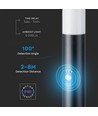 Paaltje lamp - 60 cm, PIR-sensor, Fitting, Roestvrij staal, IP44, Zwart