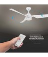 65W Plafondventilator - Wit met RF-bediening, 3 witte bladen, AC motor (52 inch)