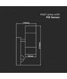 GU10 Wandlamp up/down met sensor - IP44 buiten, roestvrij staal, zonder lichtbron